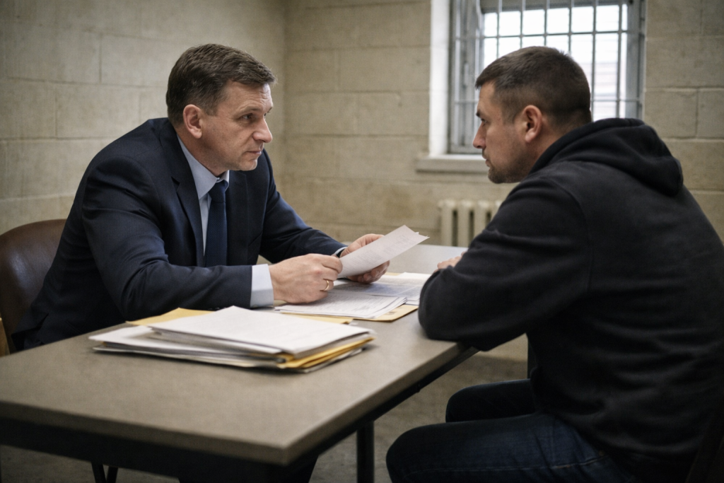 Заключение под стражу — встреча обвиняемого с адвокатом в СИЗО