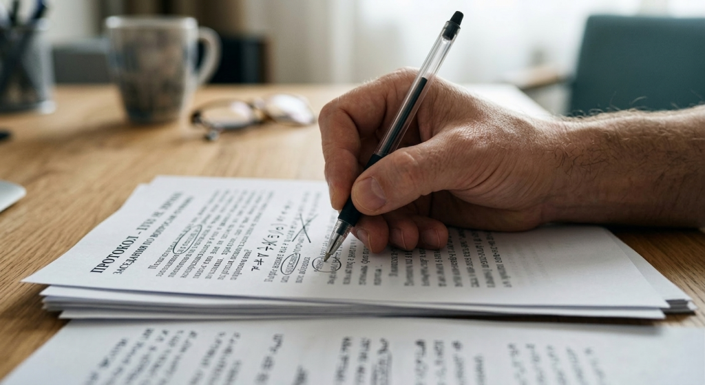 Проверка протокола после очной ставки